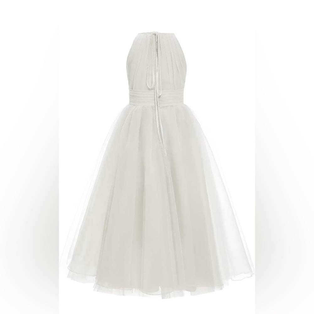 Elegant White Flower Girl Dress - Picture 5 of 5